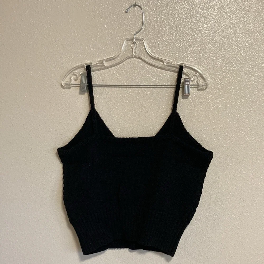 J.Crew Cropped V-Neck Sweater Tank in Black (Size 3X)